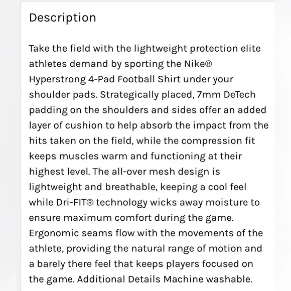 NWT NIKE Pro Combat Hyperstrong Football Base Layer - Picture 4 of 16